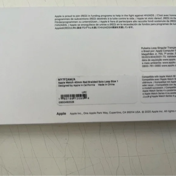 Apple Watch Braided Solo Loop Band, 38 / 40 / 41 / 42mm, wrist size 1, red - Picture 4 of 6